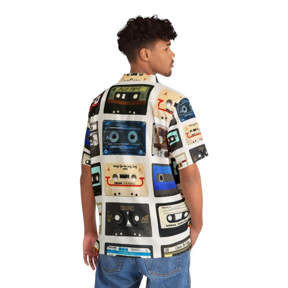 Retro Music Hawaiian Shirt with 80s Inspired Cassette Tape and Boombox Design - People Back