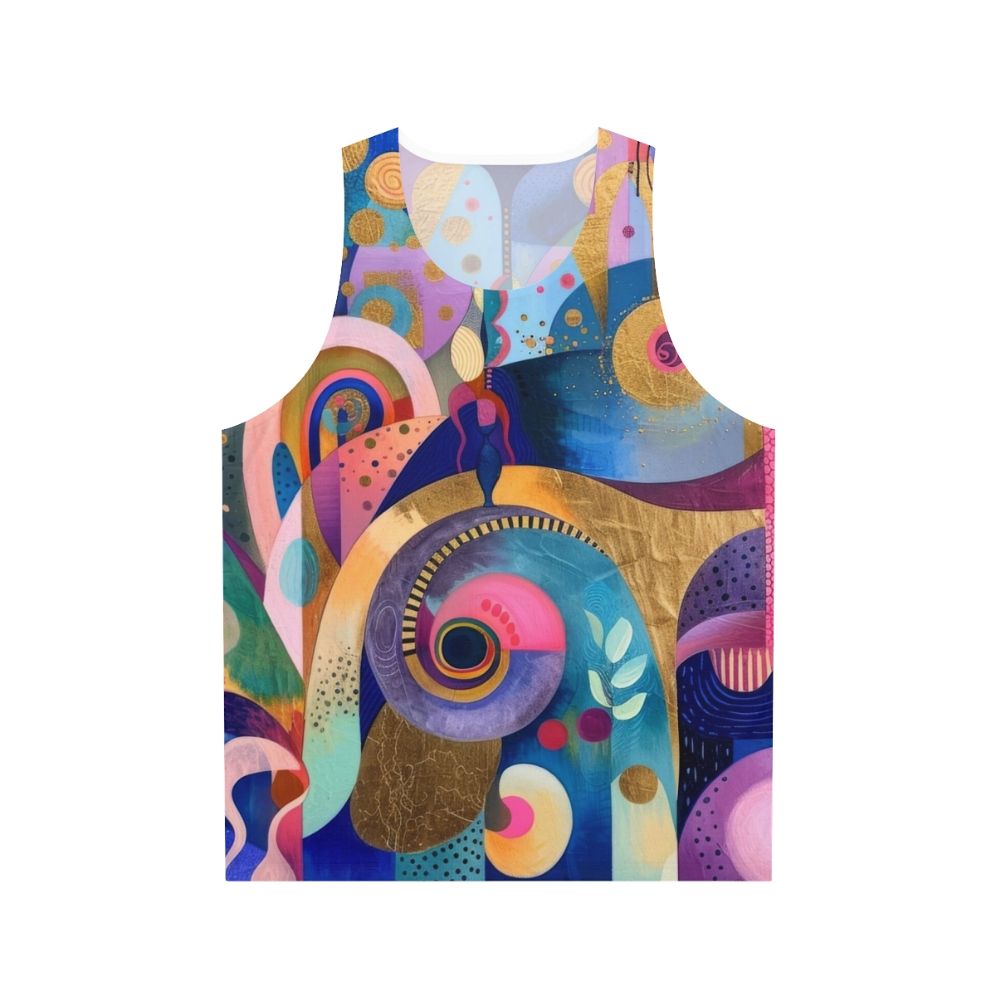 Tropical abstract geometric unisex tank top