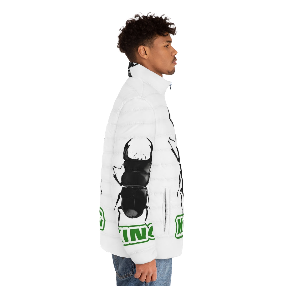 King of Beetles puffer jacket from the No More Heroes insect collection - men side right