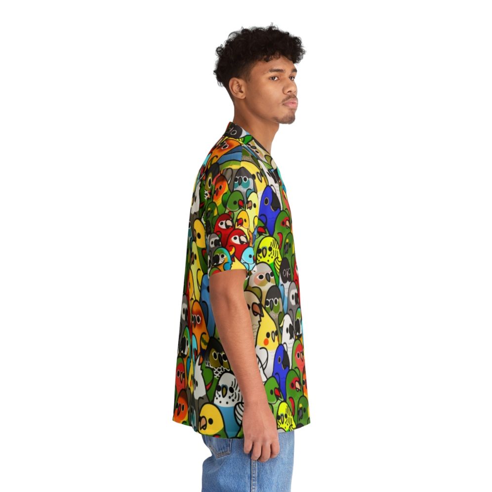 Colorful Hawaiian shirt with a vibrant bird print design - People Pight