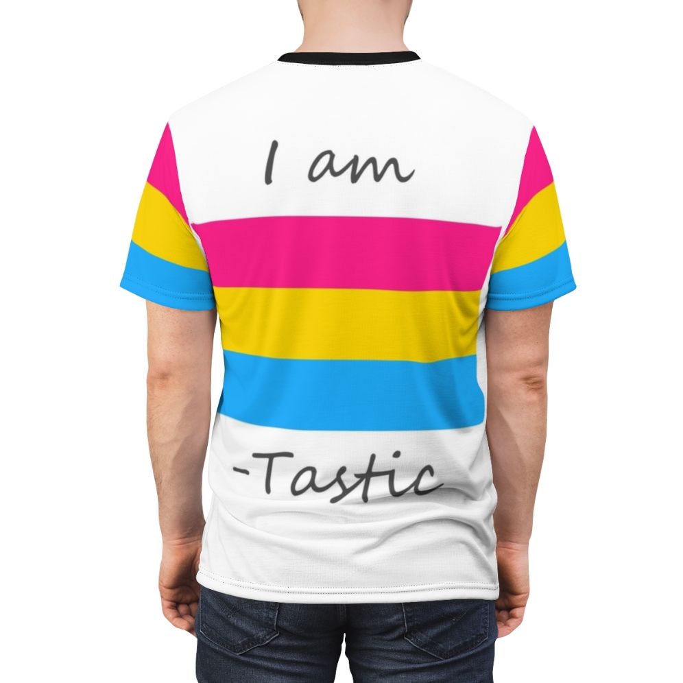 Pansexual pride flag-inspired all-over print t-shirt design - men back