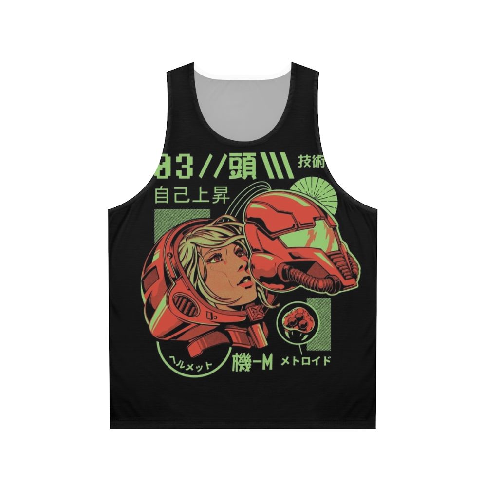 Retro gaming unisex tank top with Japanese robot design