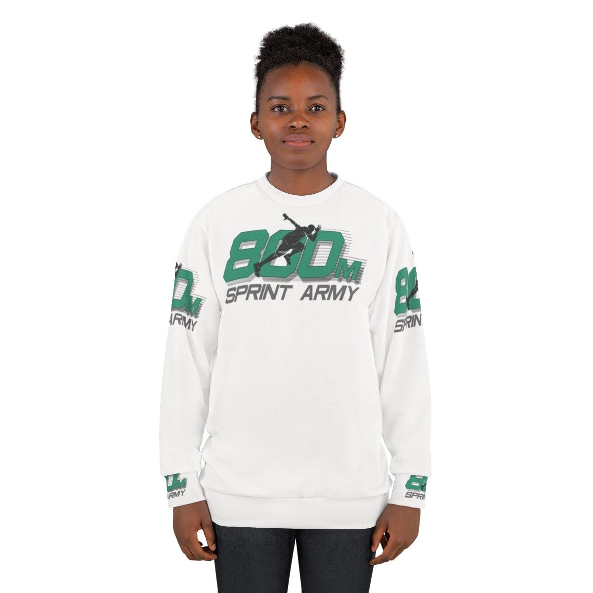 800M Sprint Track and Field Athlete Wearing Sweatshirt - women