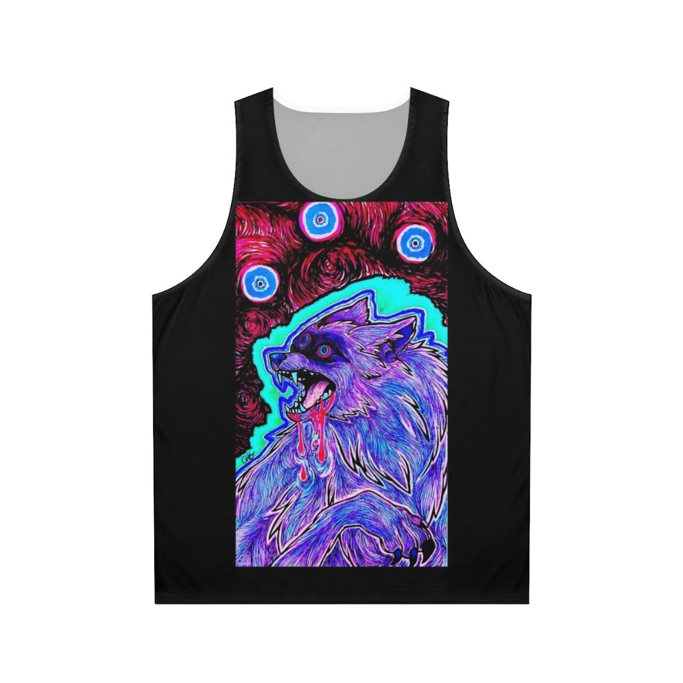 Psychedelic canine design unisex tank top