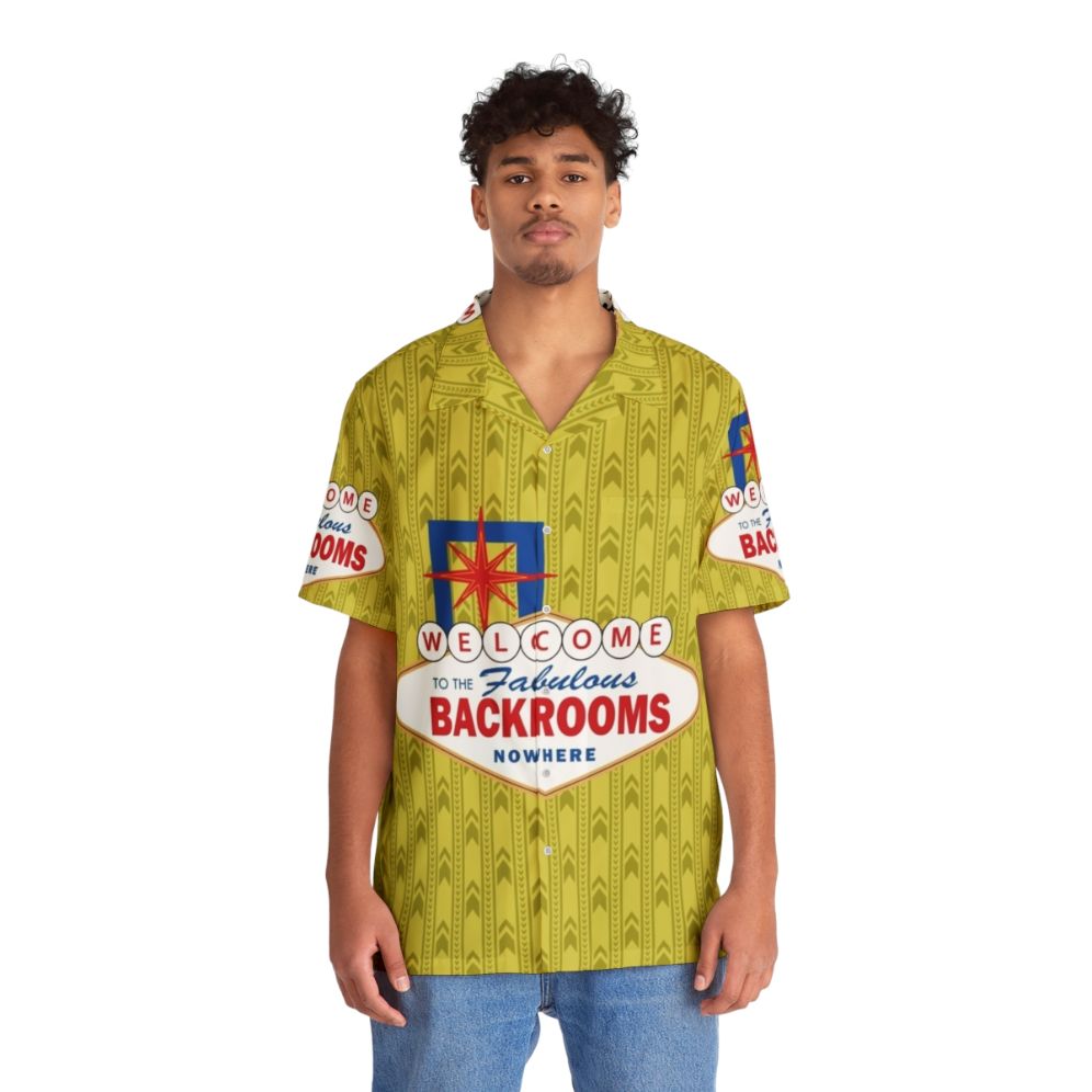 Paranormal Hawaiian Shirt with Backrooms Creepypasta Design - People Front