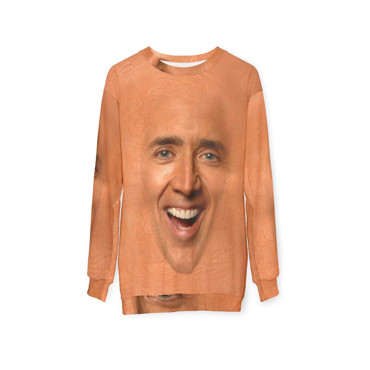 Nicolas Cage Sweatshirt with Funny Graphic - hanging