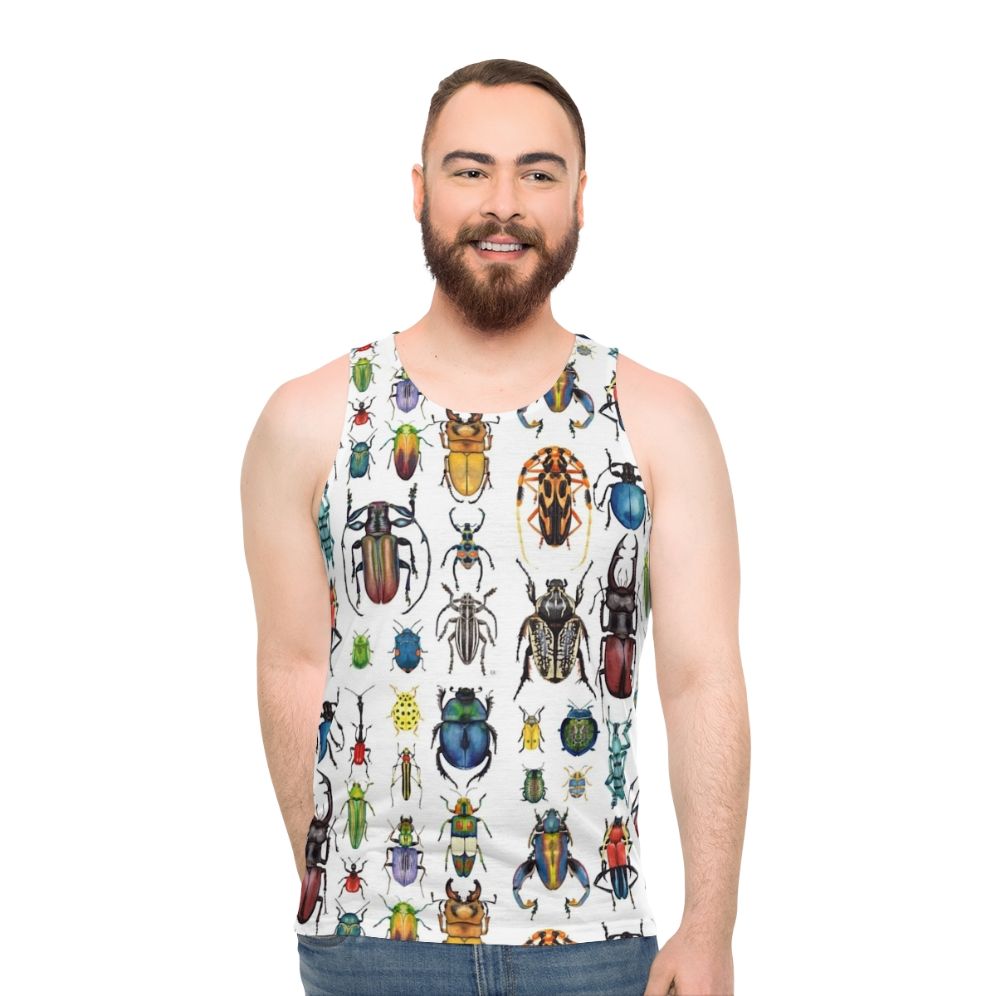 Watercolor Beetle Collection Unisex Tank Top - men