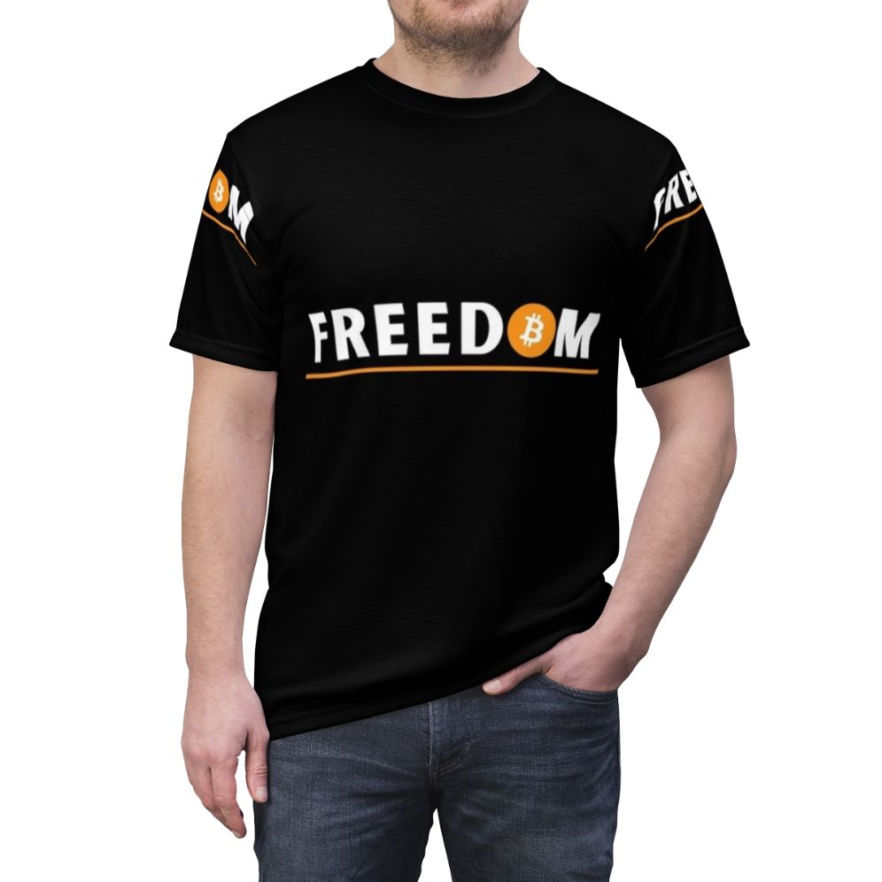 Decentralized finance bitcoin cryptocurrency t-shirt - men front