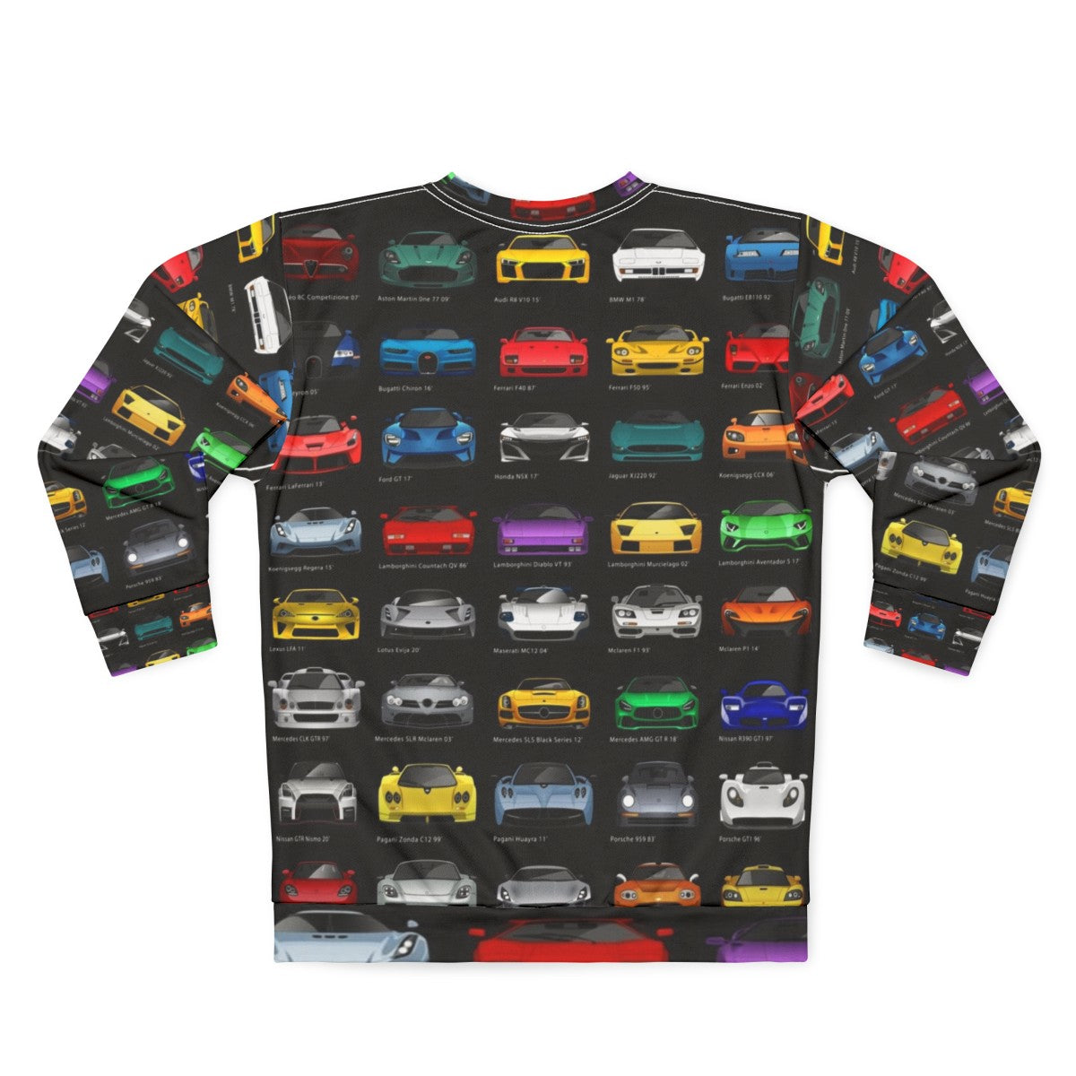 Minimalist super cars sweatshirt design - Back