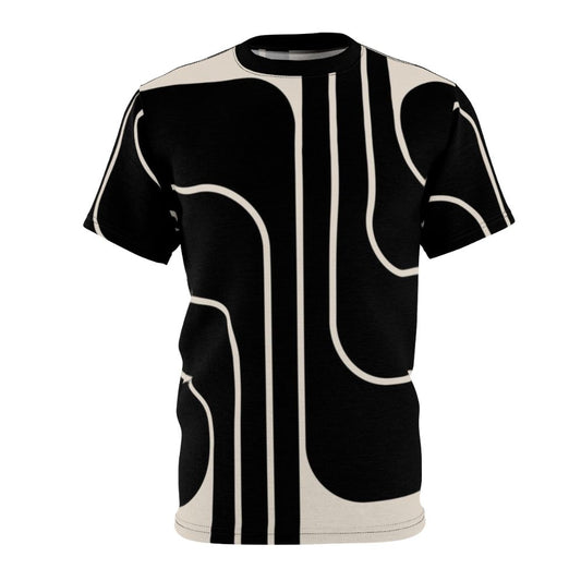 Retro geometric design t-shirt with vintage 60s and 70s inspired patterns