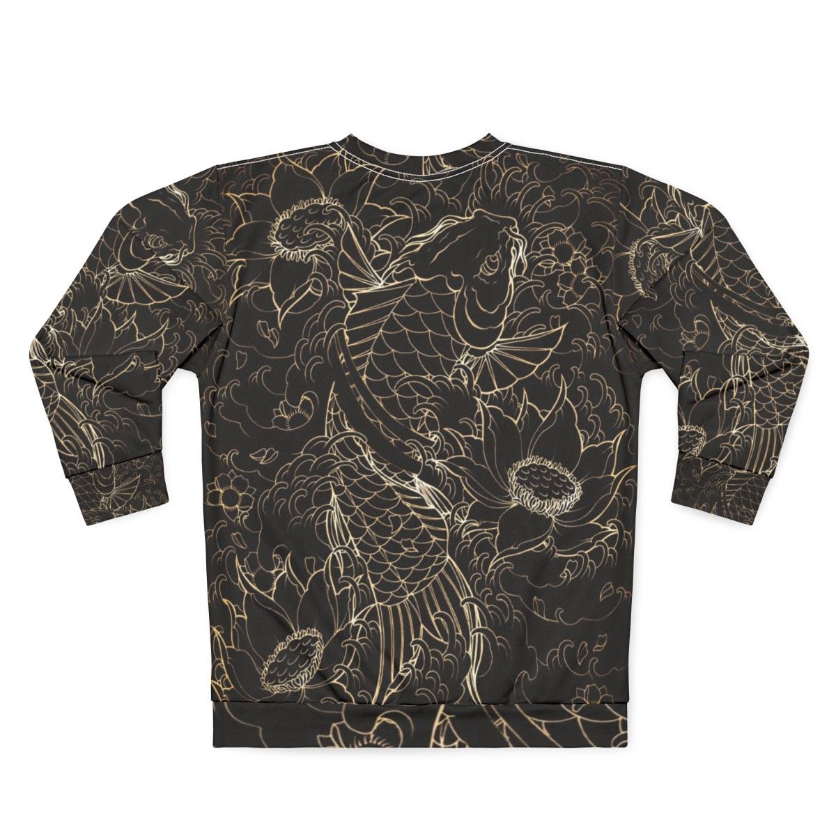 Koi fish and lotus flower design sweatshirt - Back