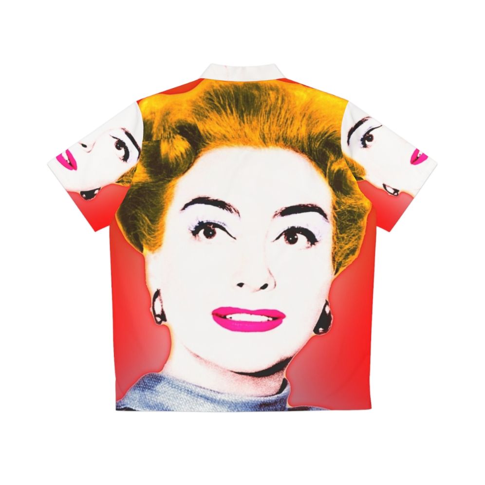 Pop Art Hawaiian Shirt with Joan Crawford, Hollywood Actress - Back