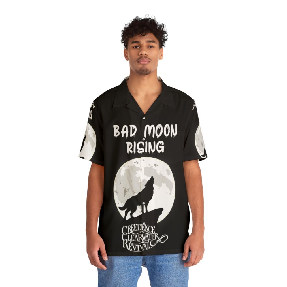 "Creedance Clearwater Revival 'Bad Moon Rising' Hawaiian Shirt" - People Front