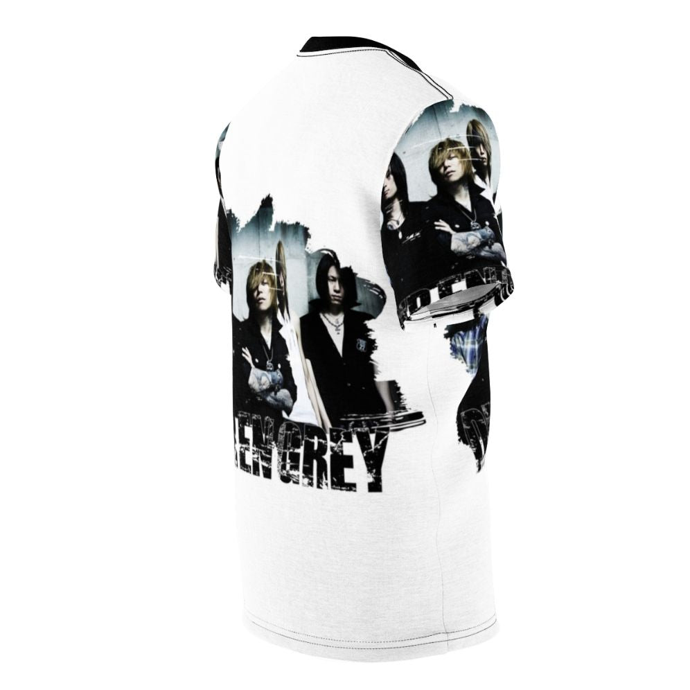 Stylish Dir En Grey inspired metal music t-shirt featuring the band's logo and imagery - men right