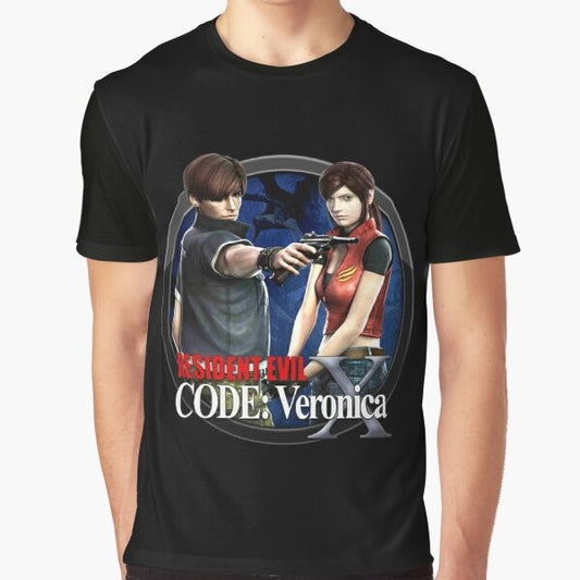 Resident Evil: CODE Veronica X graphic t-shirt featuring Claire Redfield, a classic survival horror video game character