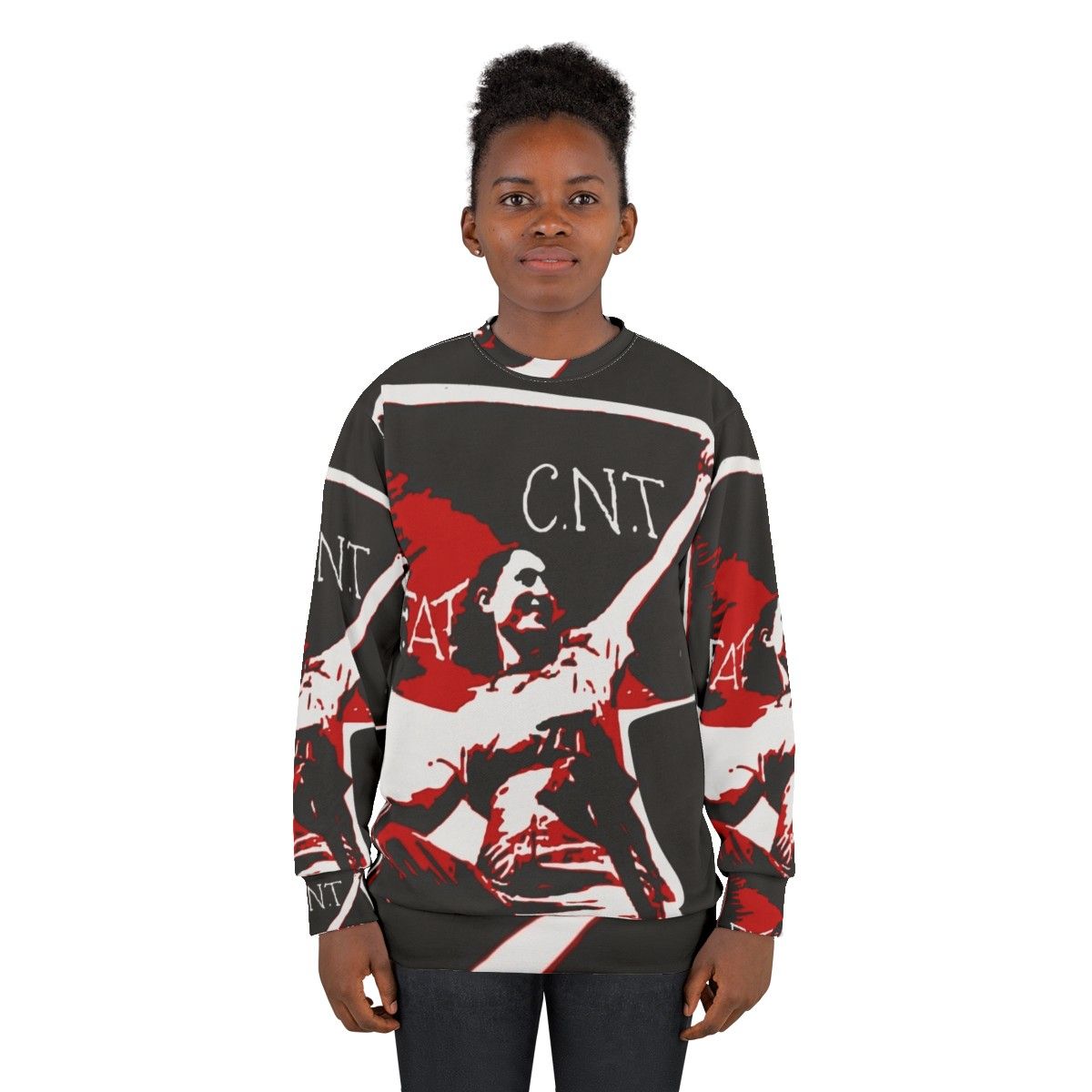 Anarchist sweatshirt featuring Spanish Civil War imagery - women