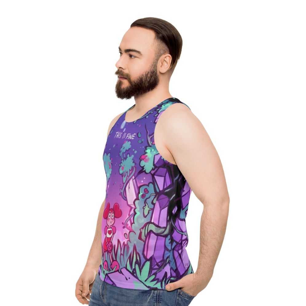 "This Is Fine" Unisex Steven Universe Tank Top - men side