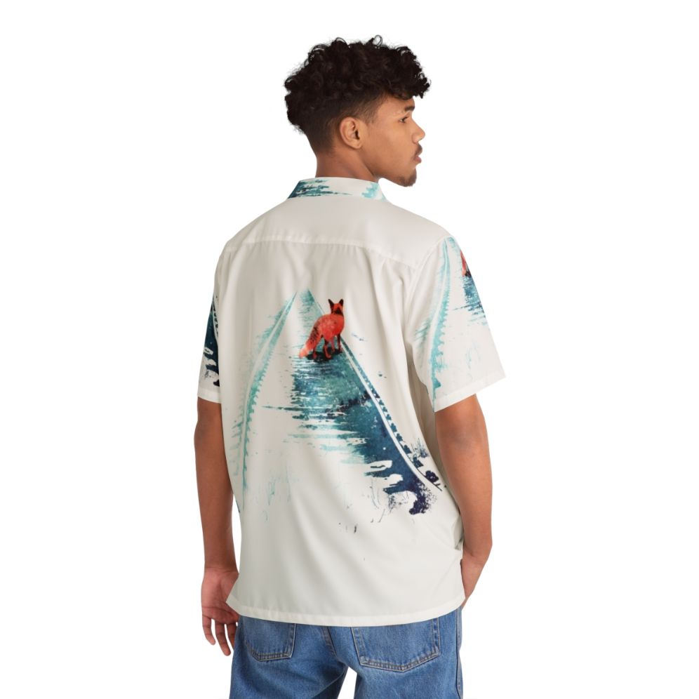 watercolor nature fox hawaiian shirt from nowhere to nowhere - People Back