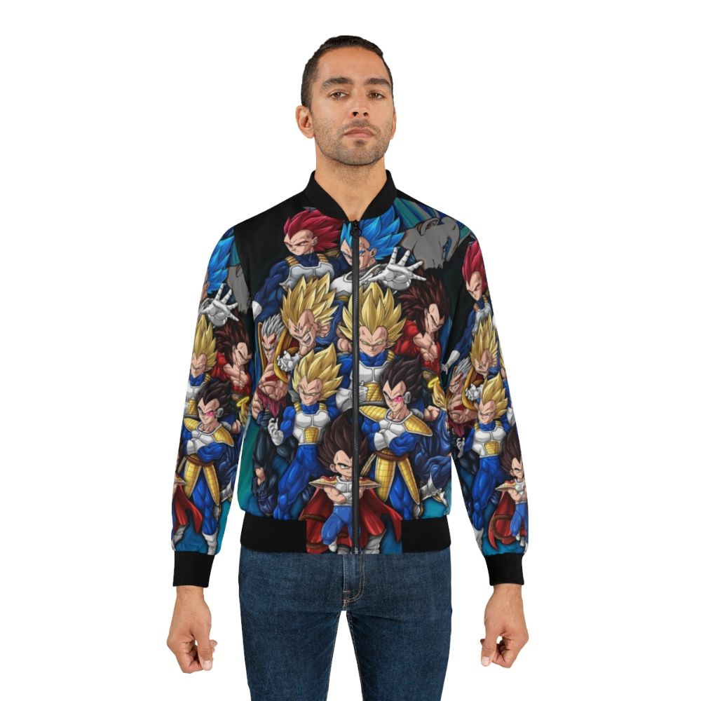 A bomber jacket featuring the iconic Vegeta character from the anime series Dragon Ball Z. - Lifestyle