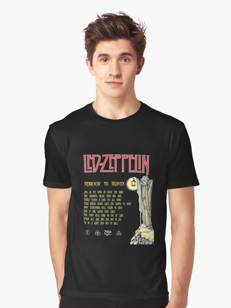 "Stairway To Heaven" song lyrics and album graphic t-shirt - Men