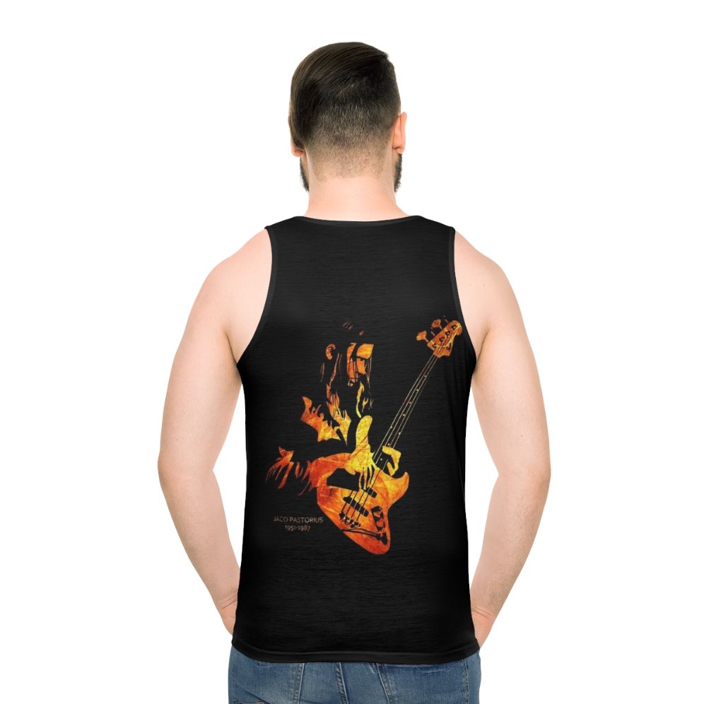 Jaco Pastorius Unisex Tank Top - Jazz Music Legend - men back