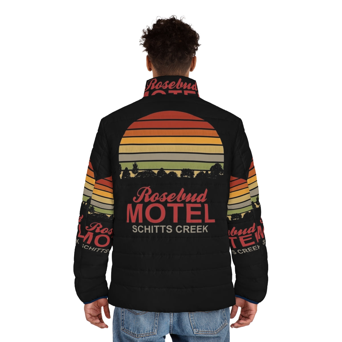 Schitt's Creek Rosebud Motel Sunset Puffer Jacket - men back