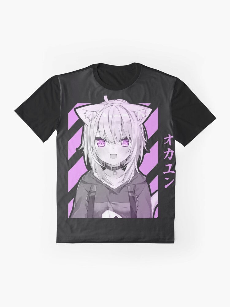 Nekomata Okayu Hololive Virtual Youtuber Anime Graphic T-Shirt - Flat lay