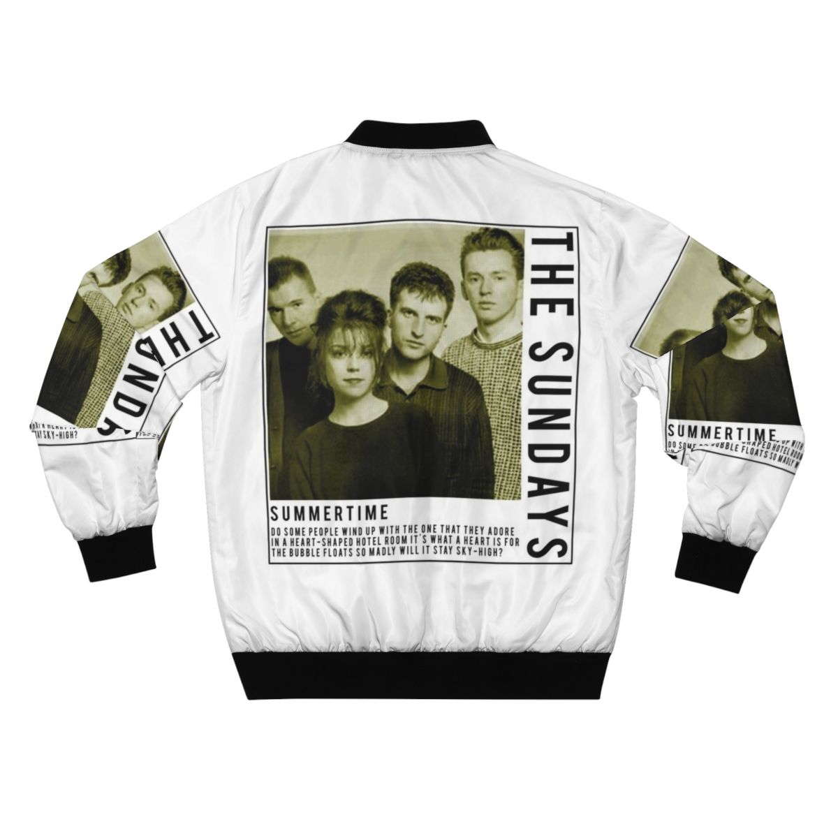 The Sundays Retro Bomber Jacket featuring a vintage football design - Back