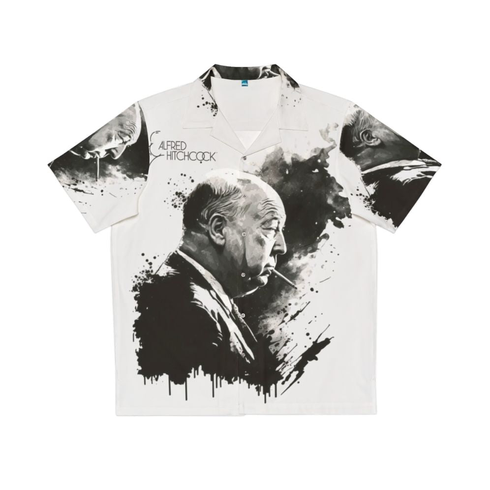 Alfred Hitchcock Drawing Black and White Hawaiian Shirt