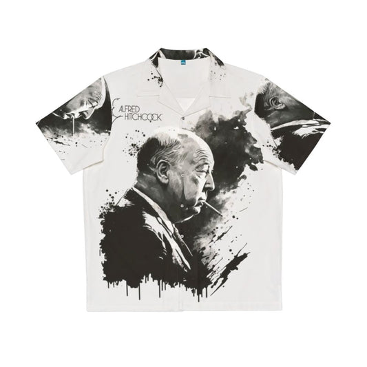 Alfred Hitchcock Drawing Black and White Hawaiian Shirt