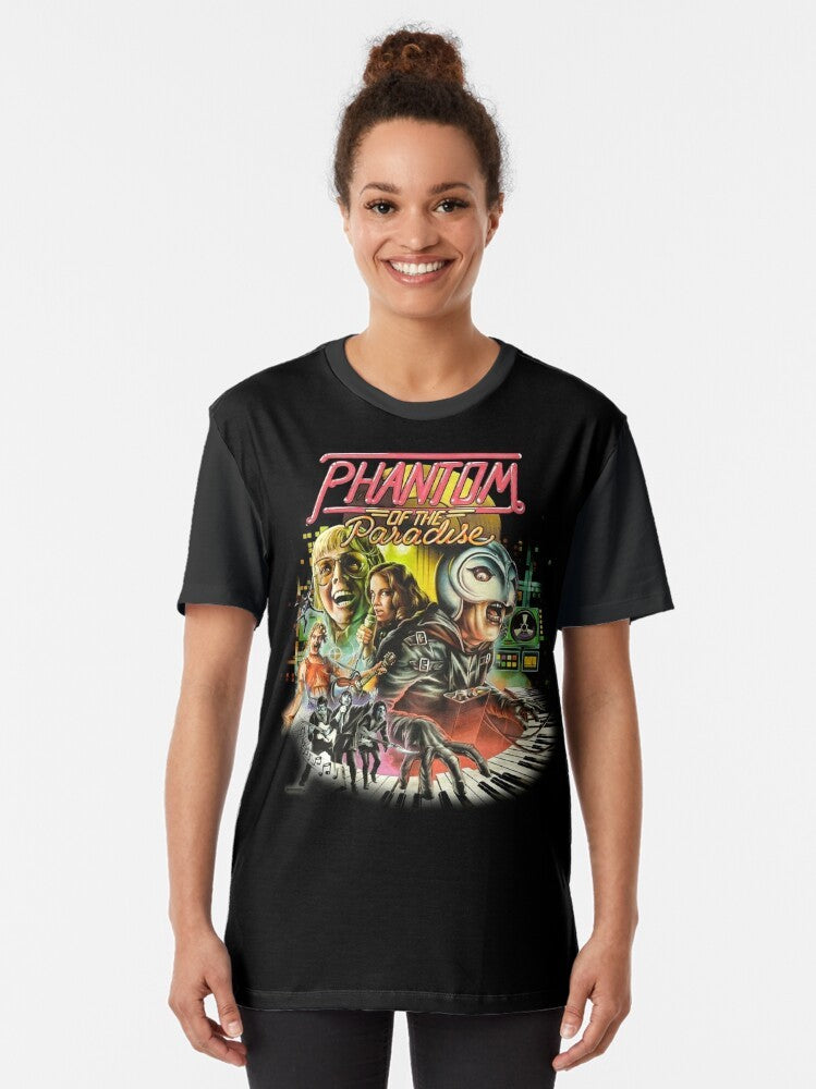 Phantom of the Paradise 70s Graphic T-Shirt with de Palma and musical design - Women