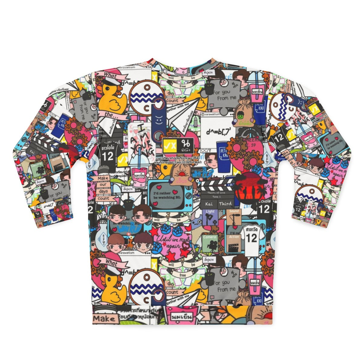 BL-themed sweatshirt with sticker bomb graphic - Back