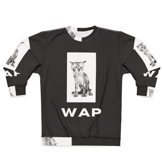 Funny cat "wap tee" sweatshirt with adorable kitten design