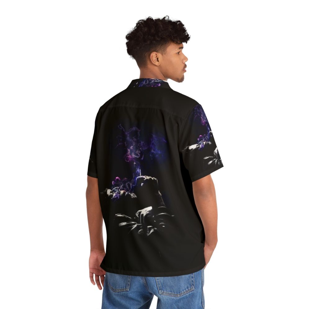 Photorealistic Tom Waits Smoking Nebula Hawaiian Shirt - People Back