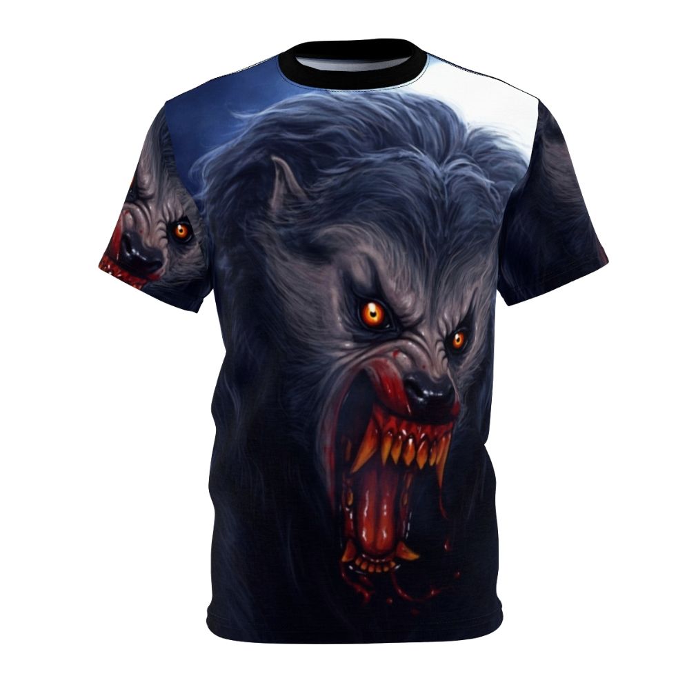 Werewolf t-shirt design with a full moon and classic horror movie vibes