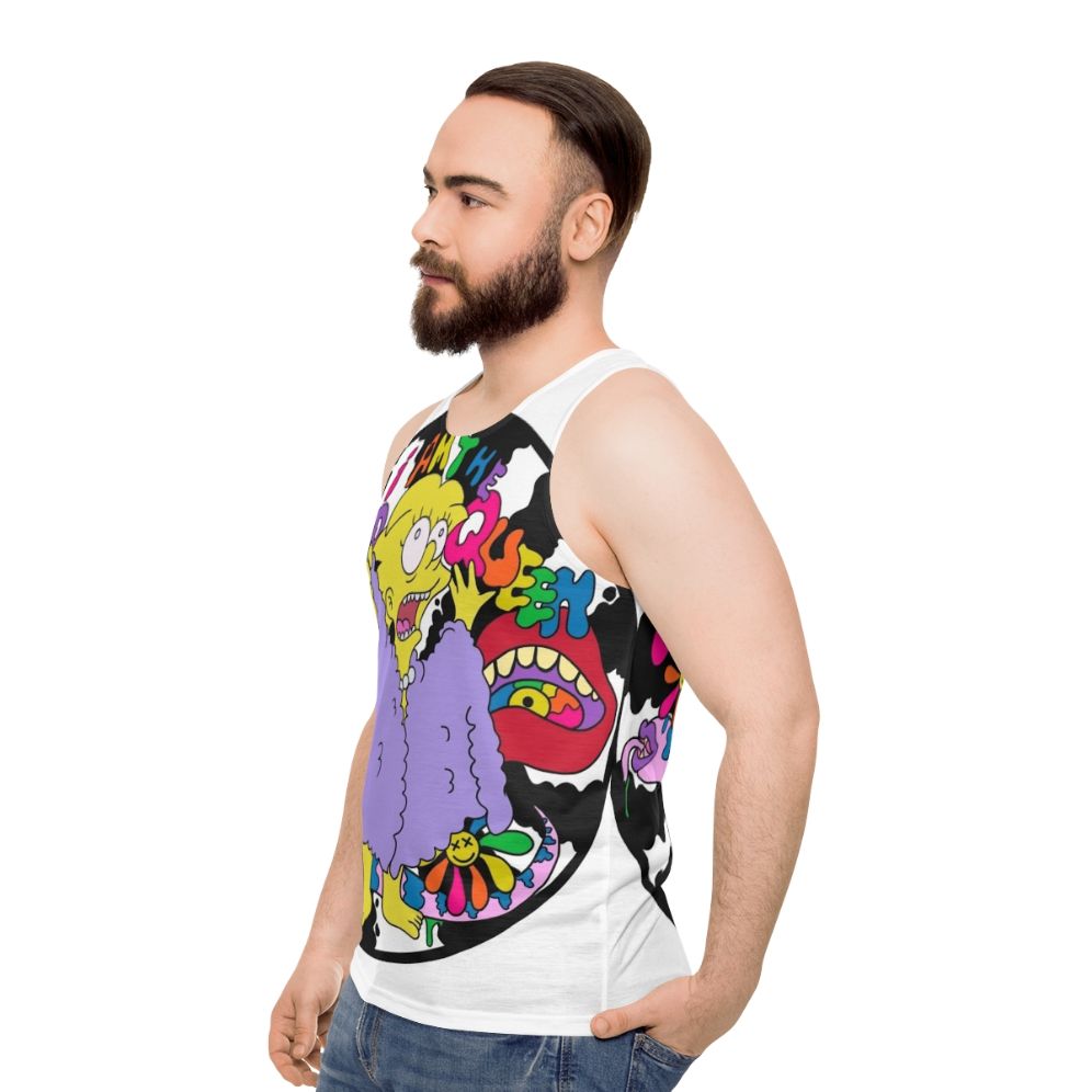 Psychedelic Lizard Queen Unisex Tank Top - men side