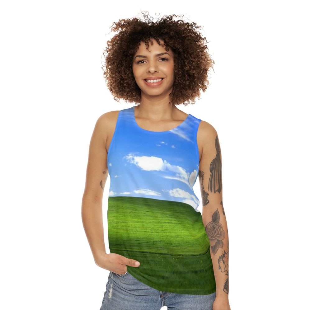 Windows XP Wallpaper Unisex Tank Top - women