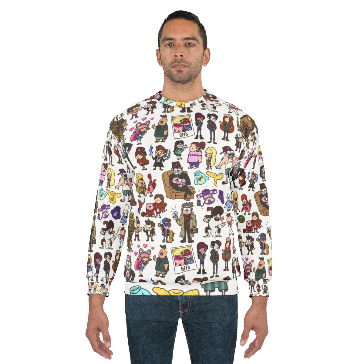 Gravity Falls Doodle Mystery Twins Cozy Sweatshirt - men