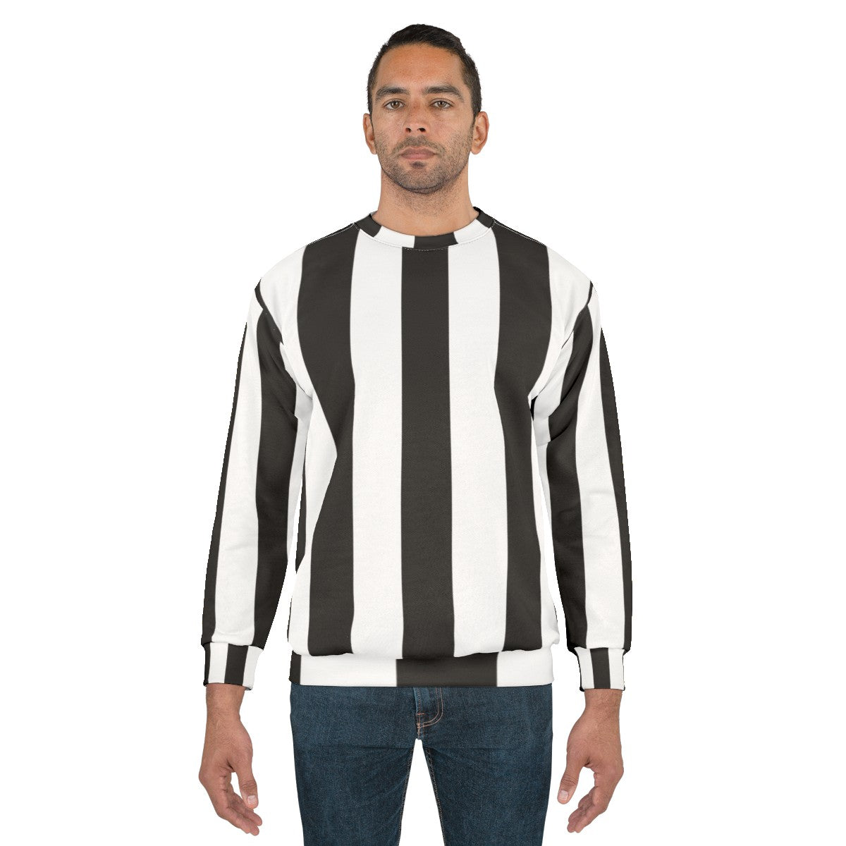 Classic black and white referee design sweatshirt - men