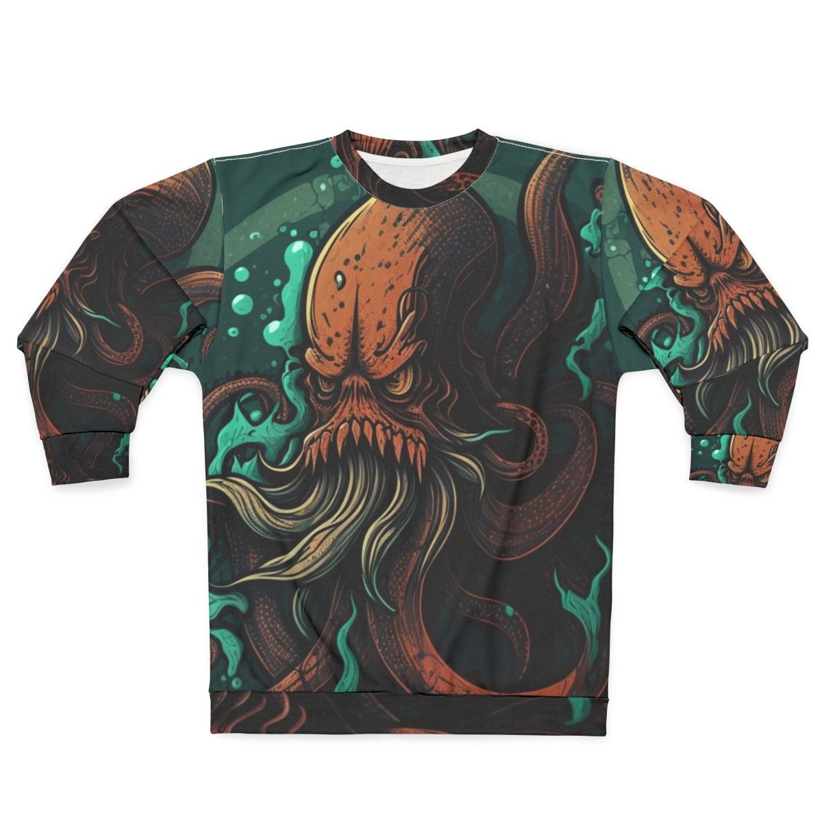 Sweatshirt featuring mythical sea creatures and legendary aquatic beasts