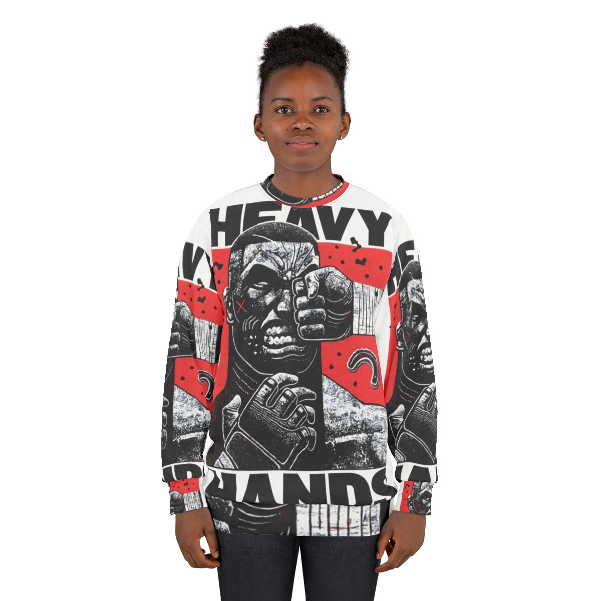 Heavy Hands graphic sweatshirt featuring MMA and boxing design - women