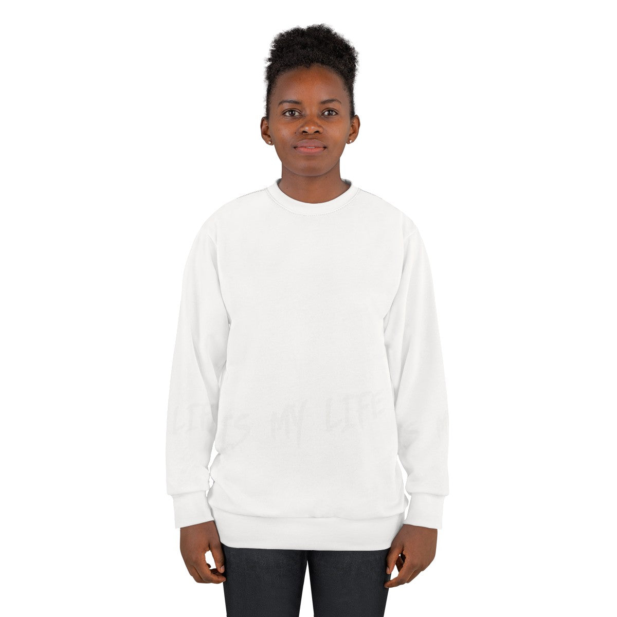 Cheese-themed sweatshirt with the text "Cheese Is My Life" - women