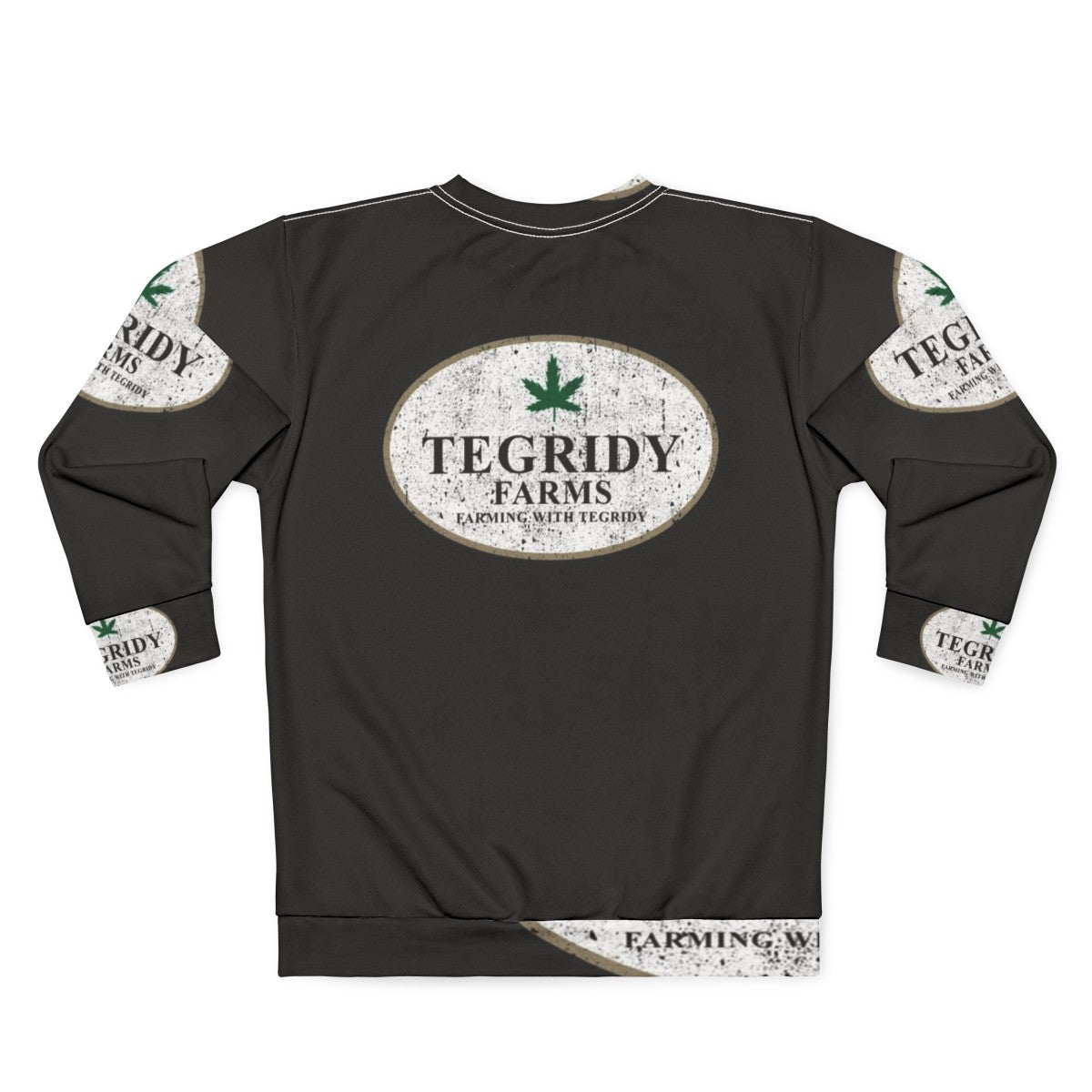 Tegridy Farms Farming With Tegridy Sweatshirt featuring South Park characters - Back