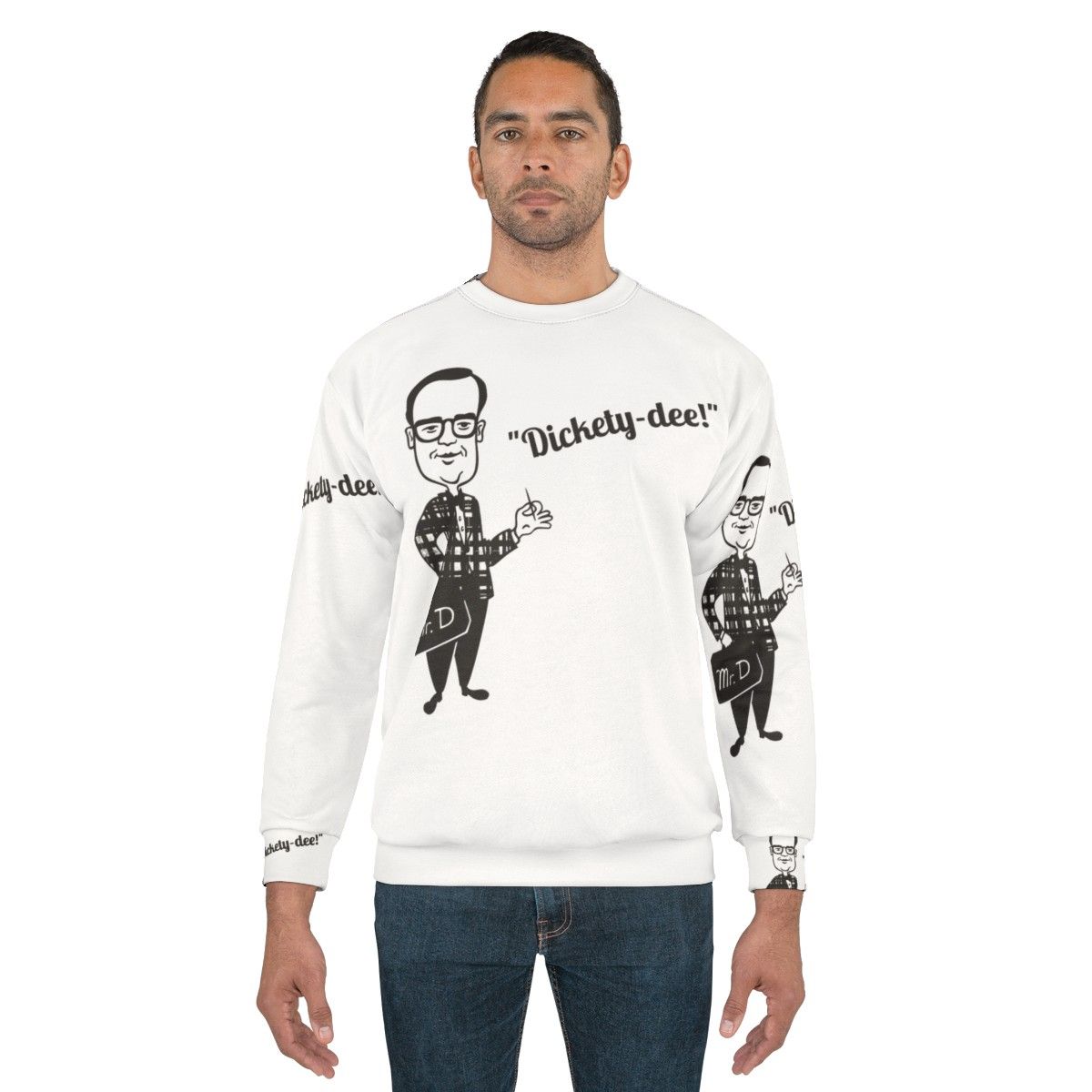 Retro fast food inspired "Mr. Delicious Dickety Dee" sweatshirt - men