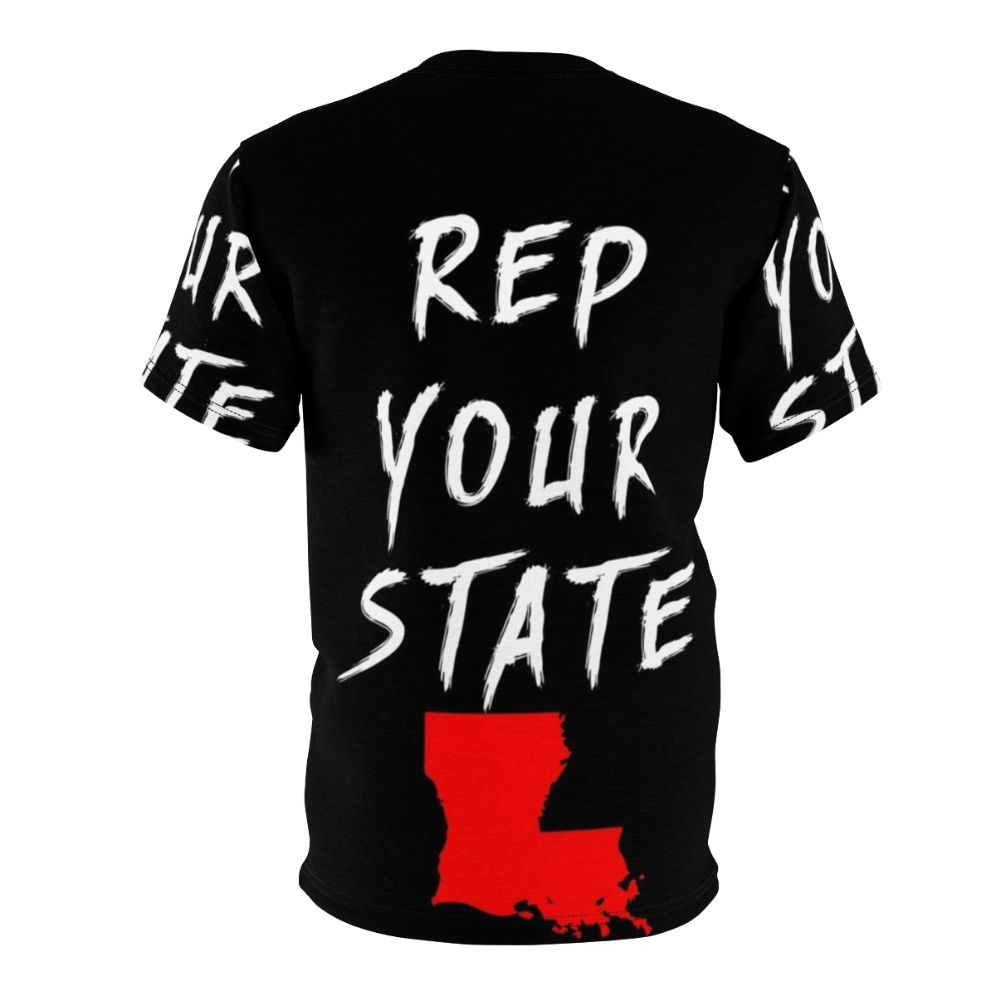 All over print t-shirt featuring the state of Louisiana design - Back