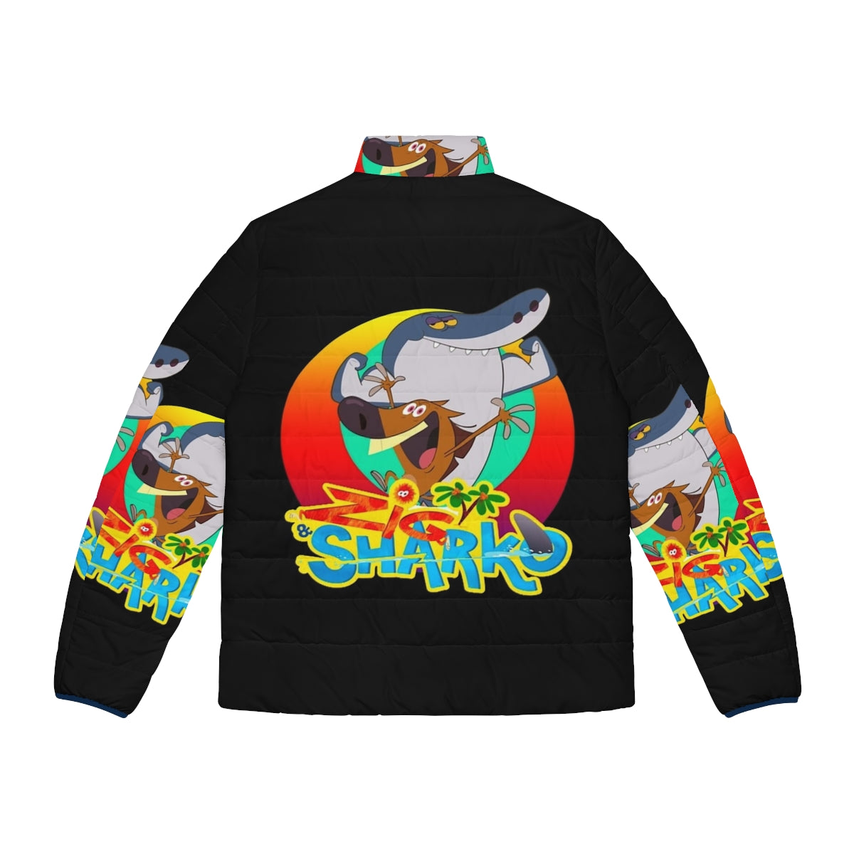 Zig and Sharko Games themed puffer jacket for kids - Back