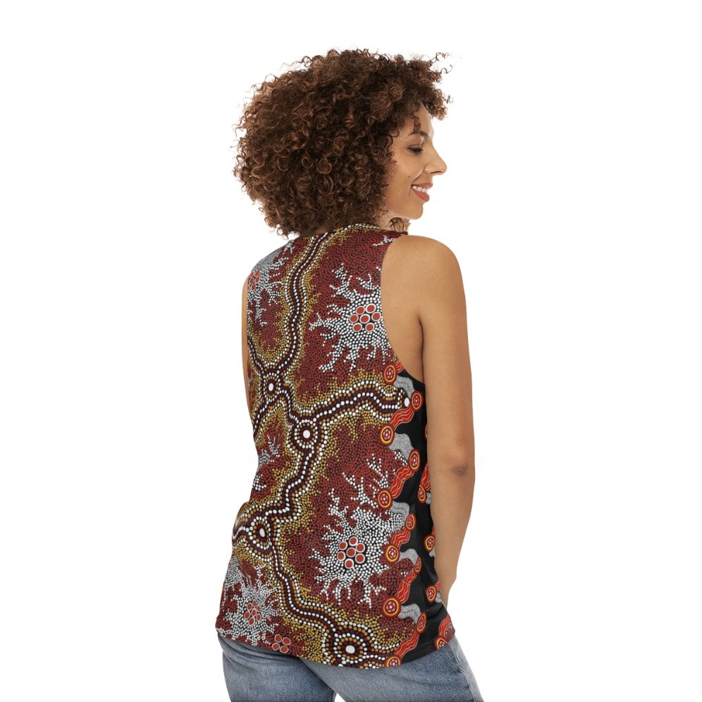 Aboriginal art design unisex tank top - women back