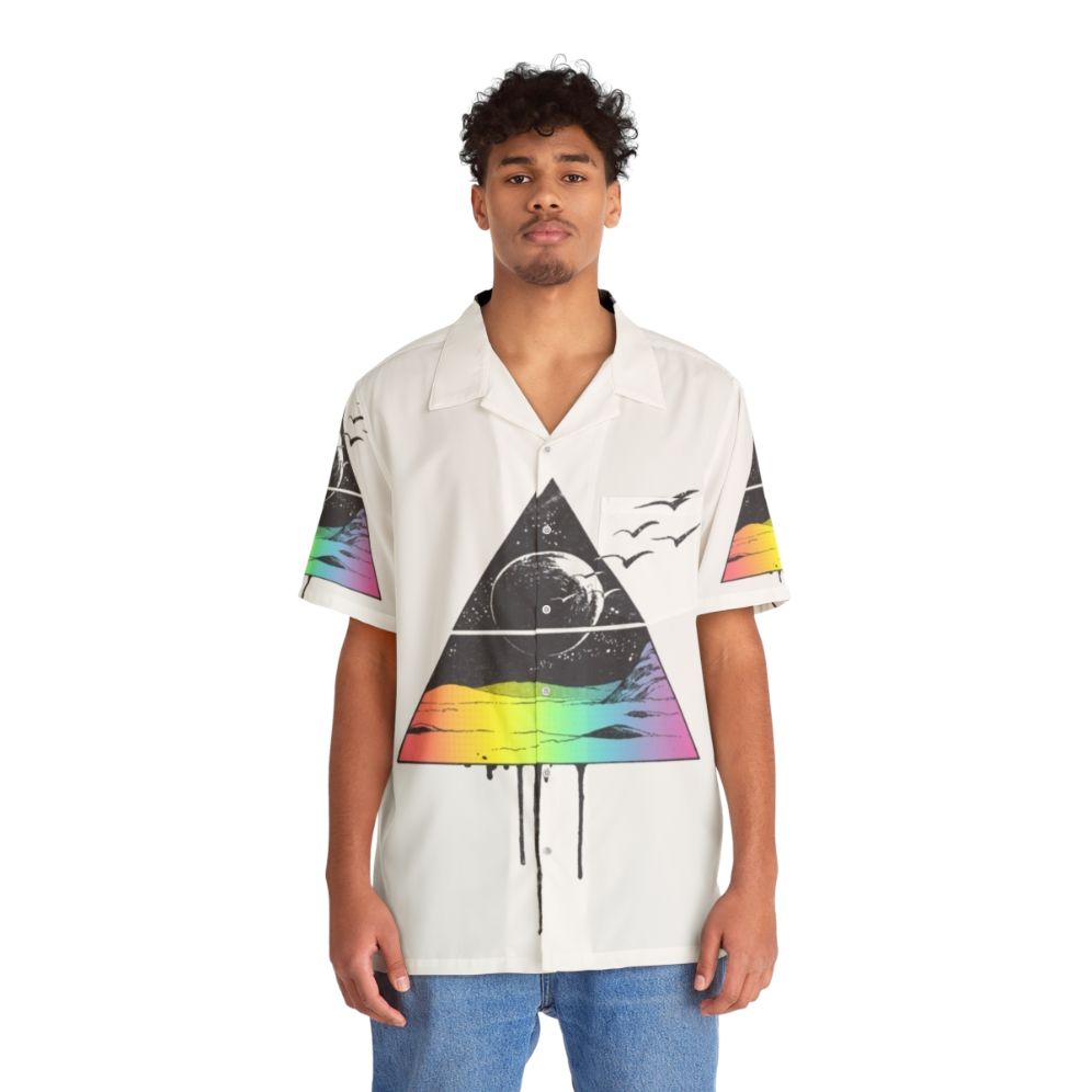 Breathe Hawaiian Shirt with Focus on Triangle, Birds, Sky, and Stars - People Front