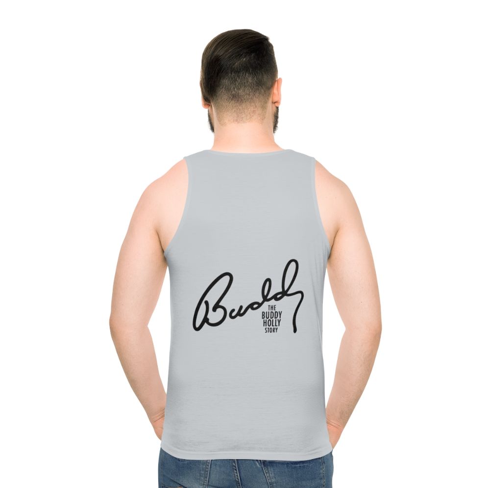 Buddy Holly Colorized Unisex Music Tank Top - men back