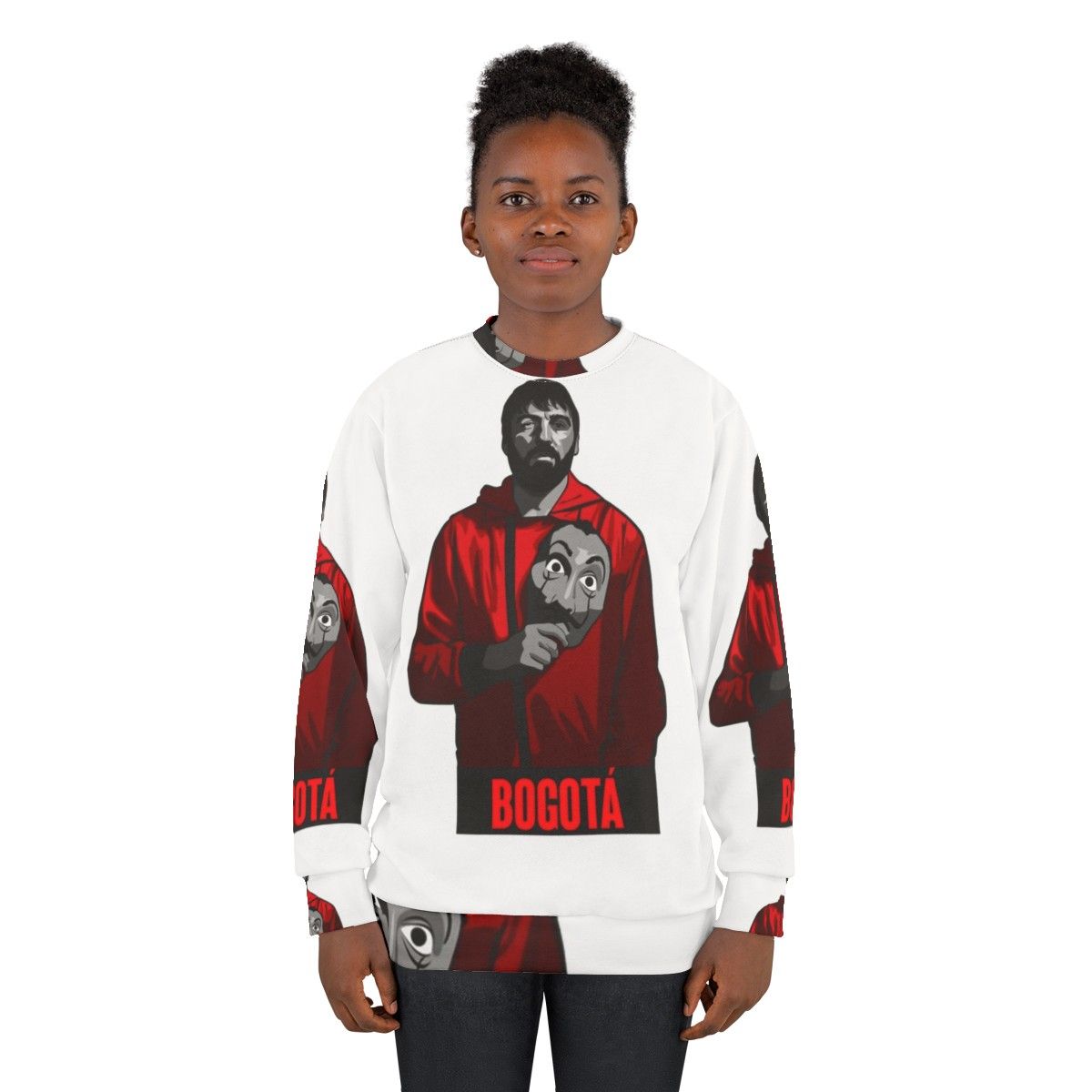 Money Heist Bogota Sweatshirt featuring Netflix 'La Casa de Papel' fan art - women